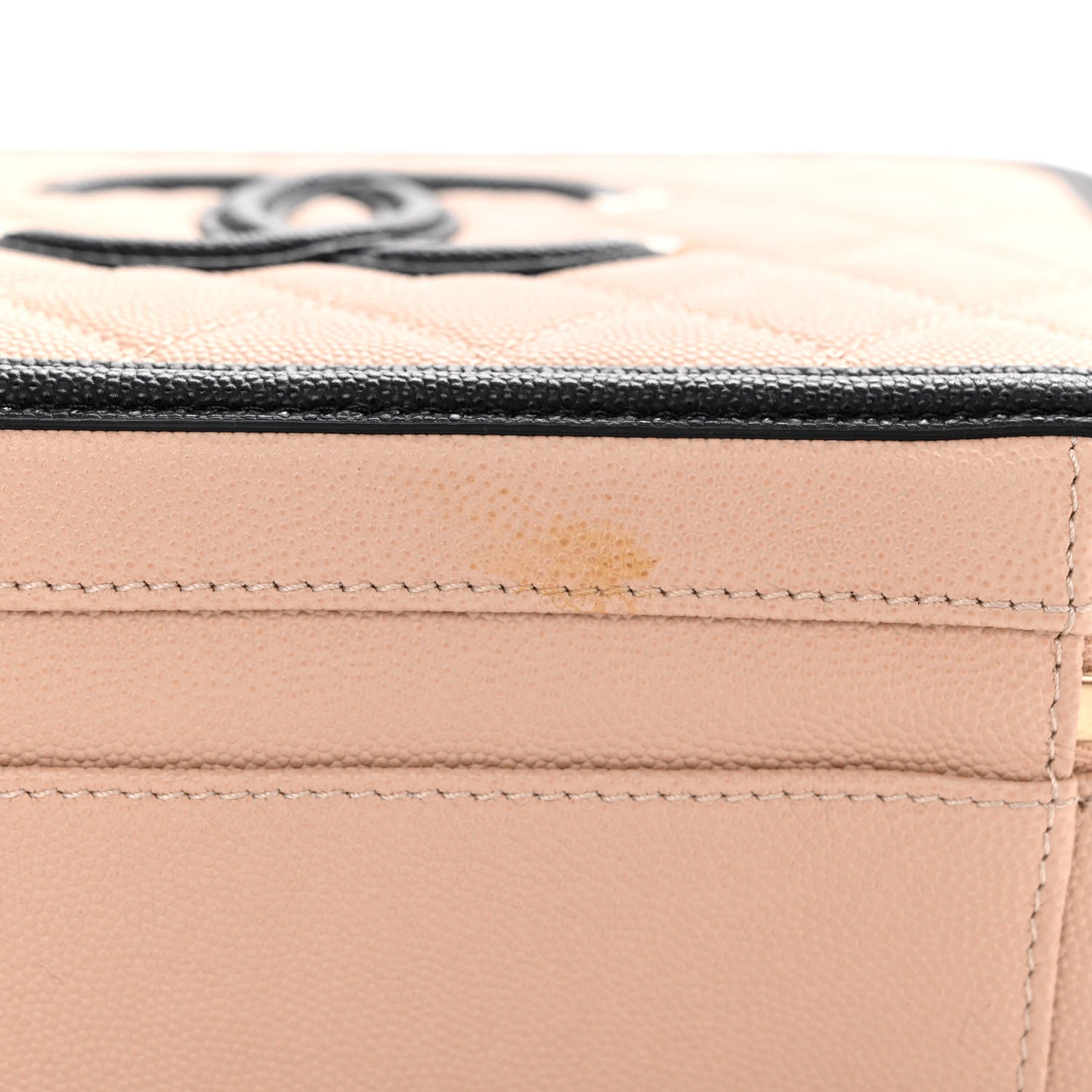 Chanel Caviar Quilted Medium CC Filigree Vanity Case Beige Black 12 of 13