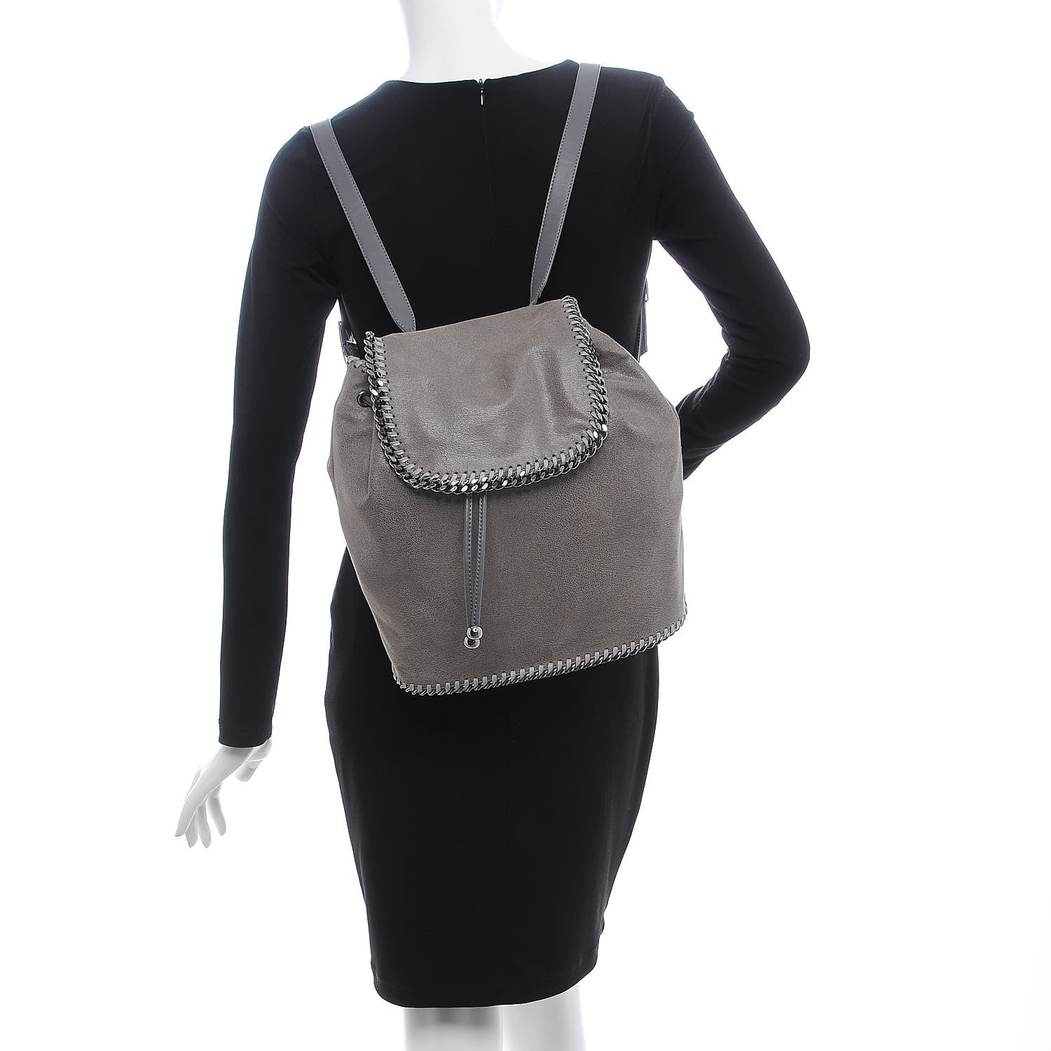 Stella McCartney Shaggy Deer Falabella Backpack Grey 2 of 9