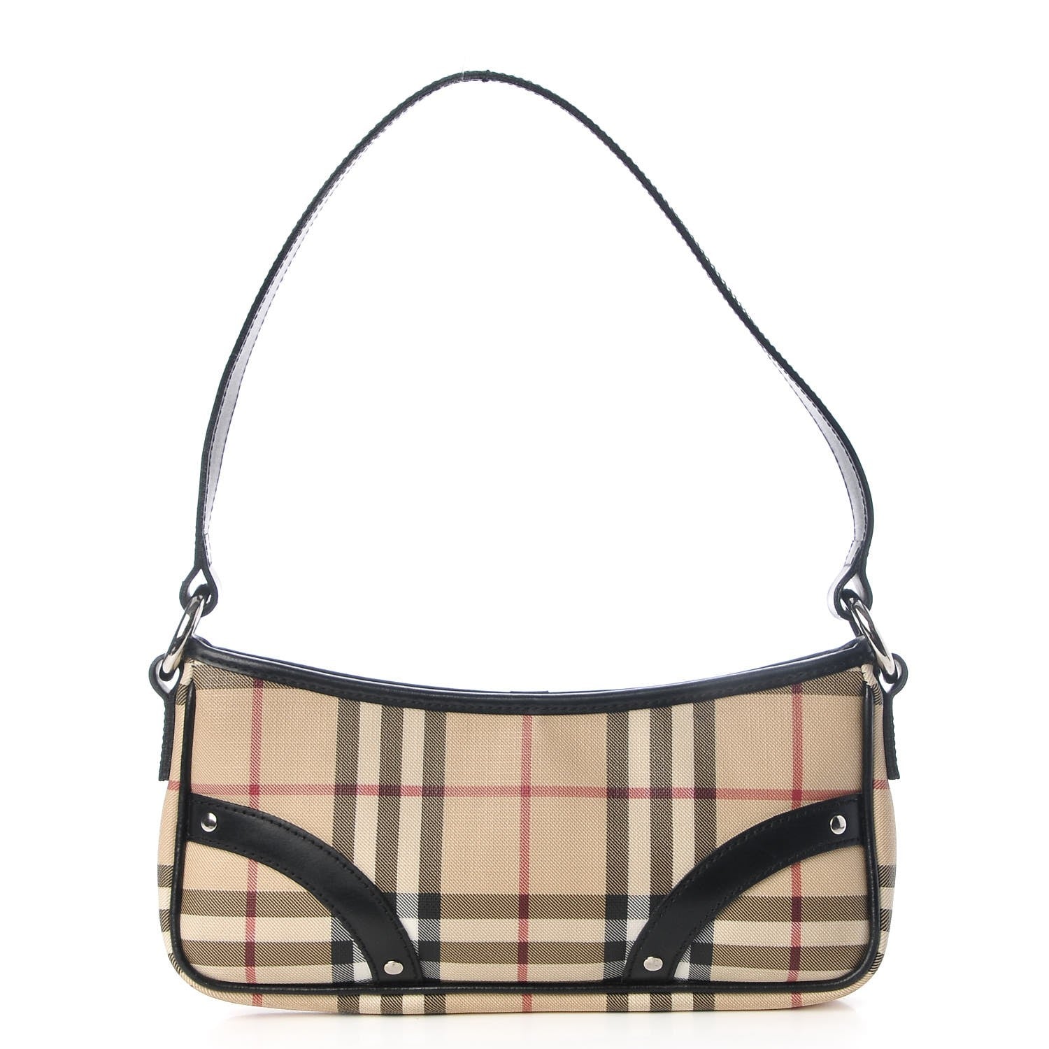 Burberry House Check Studded Shoulder Bag Black 1 of 10