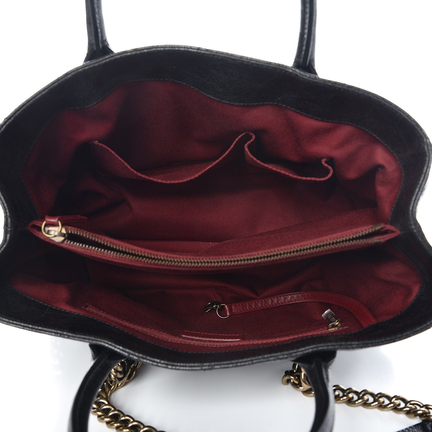 Glazed Caviar Quilted Small Shiva Tote Black