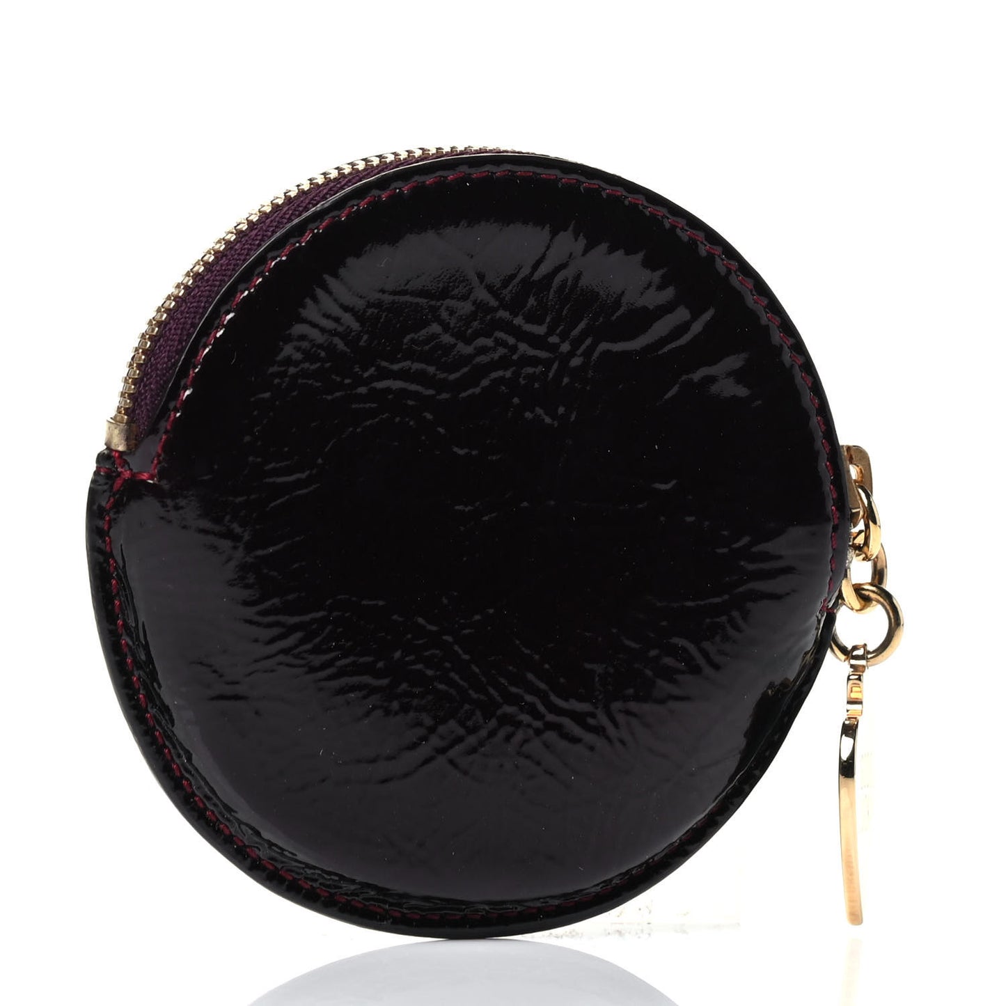 Patent Charms Zip Coin Purse Burgundy