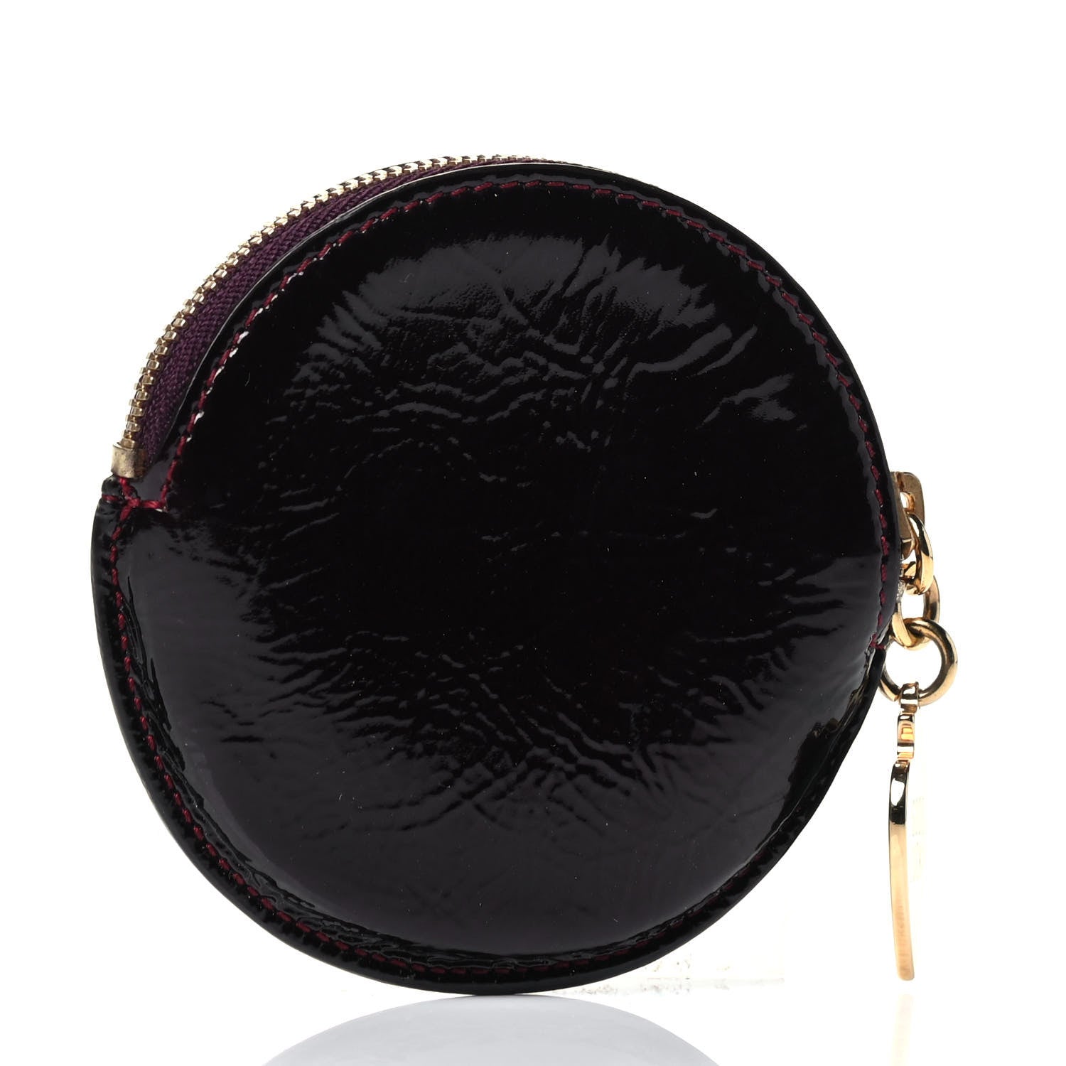Loewe Patent Charms Zip Coin Purse Burgundy 2 of 4