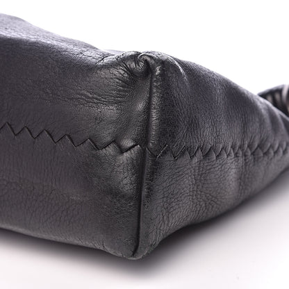 Bottega Veneta Cervo Deerskin Braided Ring Shoulder Bag Black 9 of 16