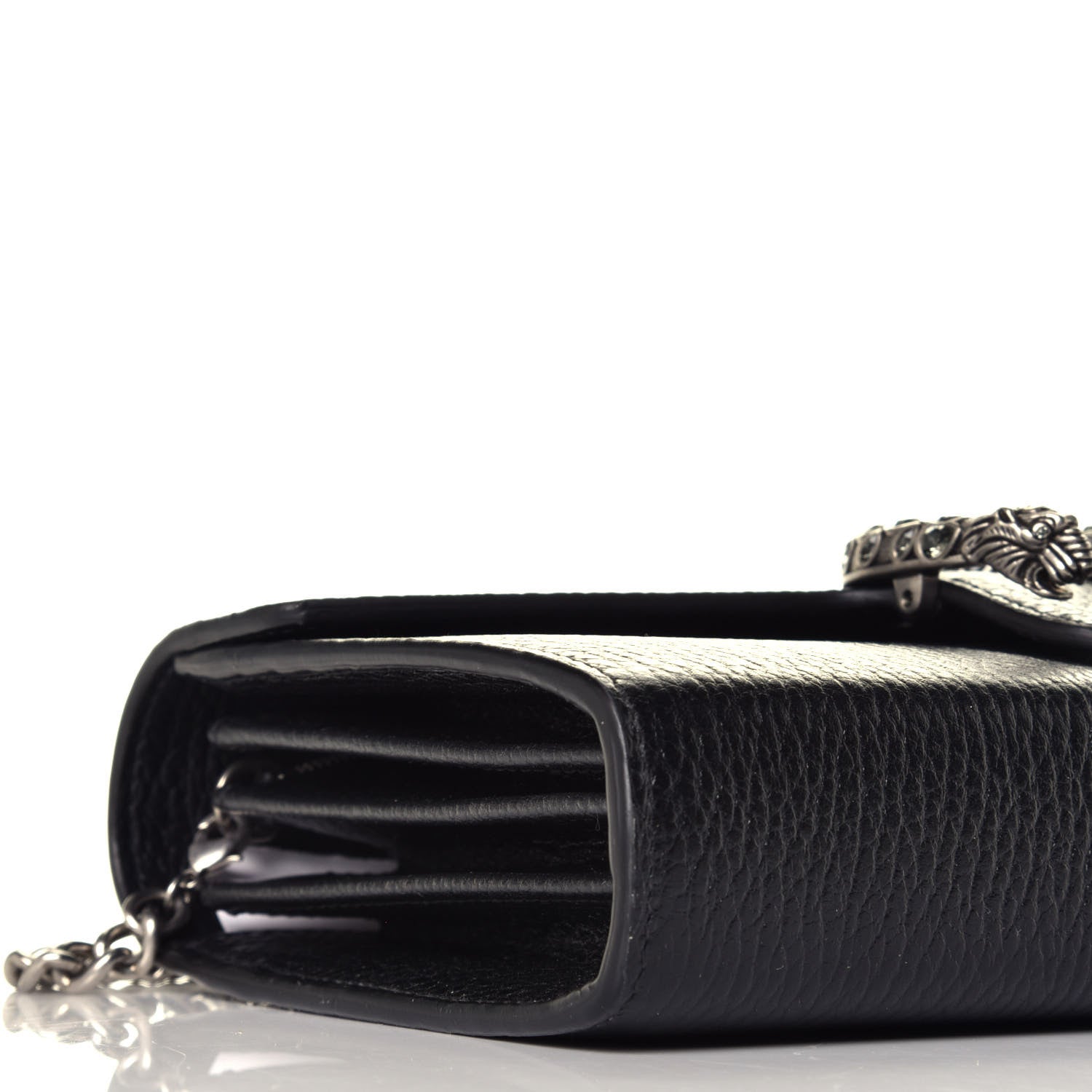Gucci Calfskin Mini Dionysus Chain Wallet Black 7 of 8