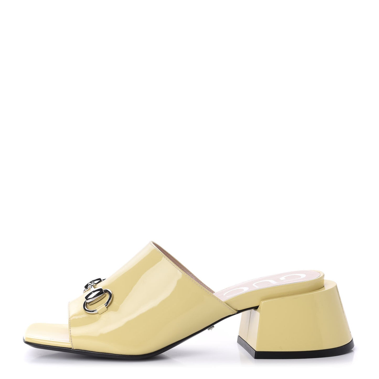 Patent Lexi Horsebit Mid-Heel Slide Sandals 37 Burro