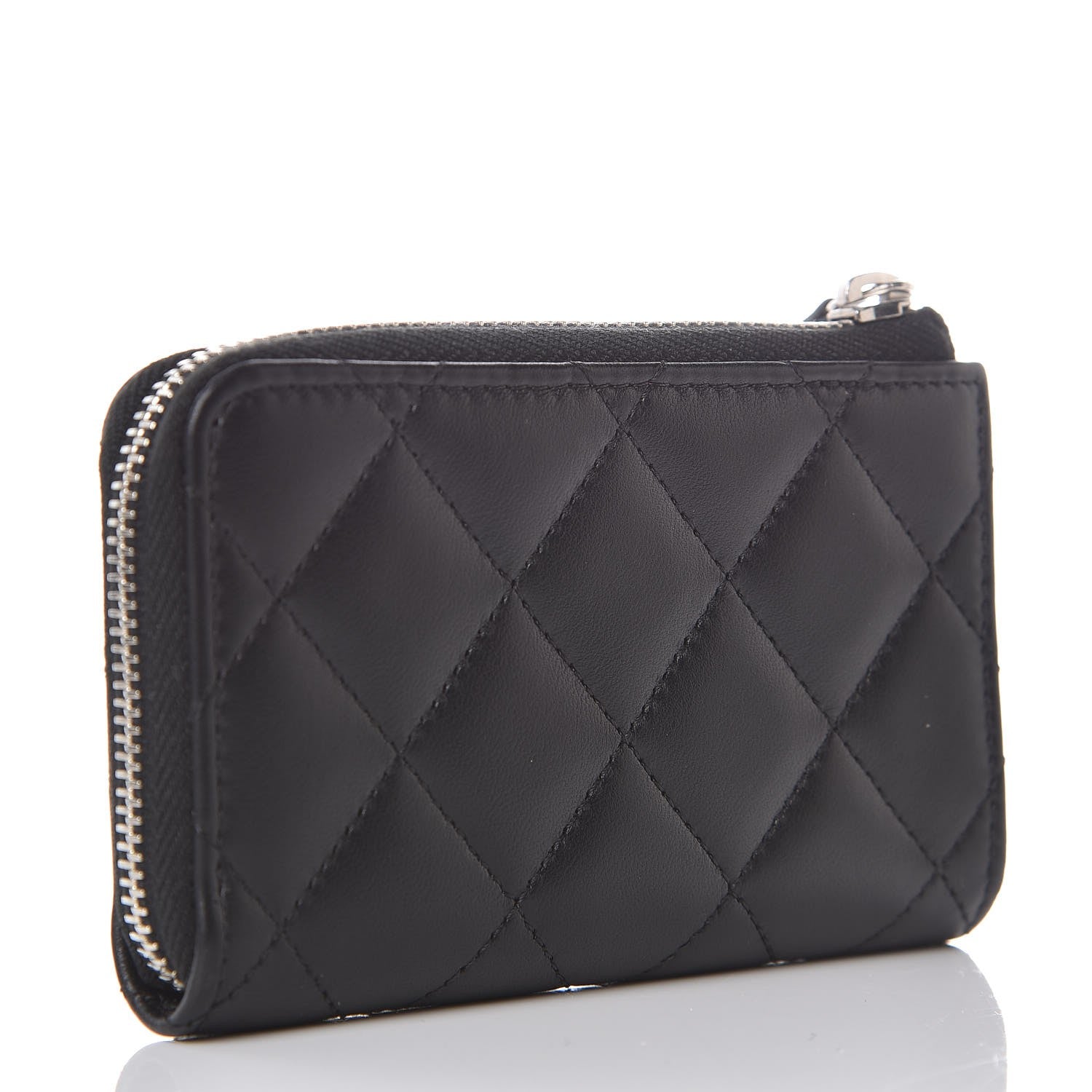 Chanel Lambskin Quilted Key Holder Case Black 3 of 8