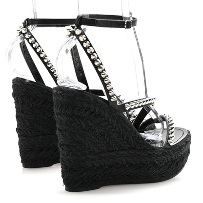 Christian Louboutin Patent Mafaldina 120 Wedge Sandals 37 Black 5 of 8