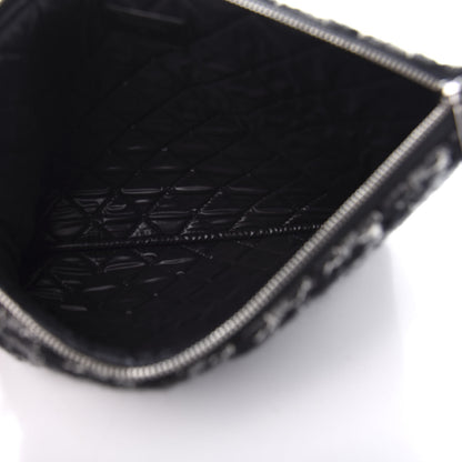 Chanel Caviar Tweed Quilted Medium Cosmetic Pouch Black 5 of 10