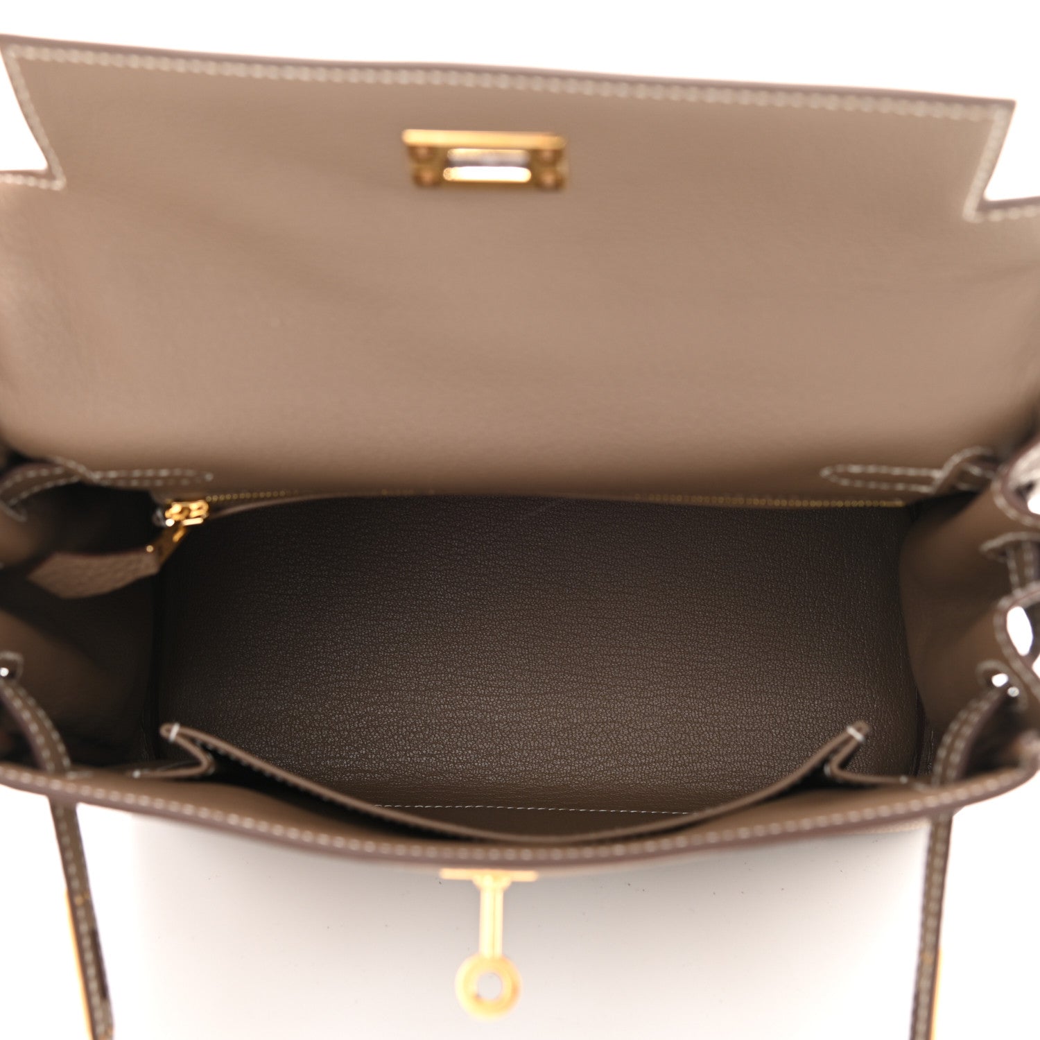 Hermes Togo Kelly Retourne 25 Etoupe 4 of 7