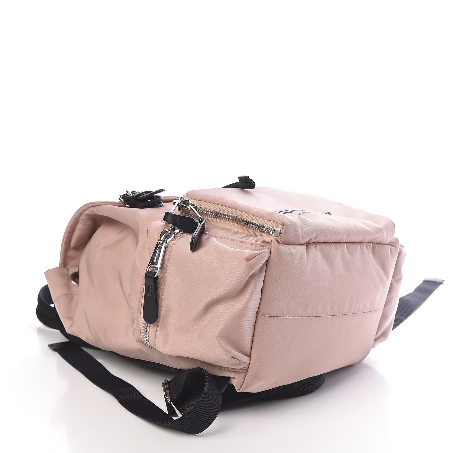 Nylon Logo Print Medium Rucksack Backpack Rose Beige