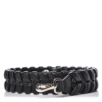 Fendi Vitello Dolce Shiny Nappa Lace Up Strap You Black 1 of 3