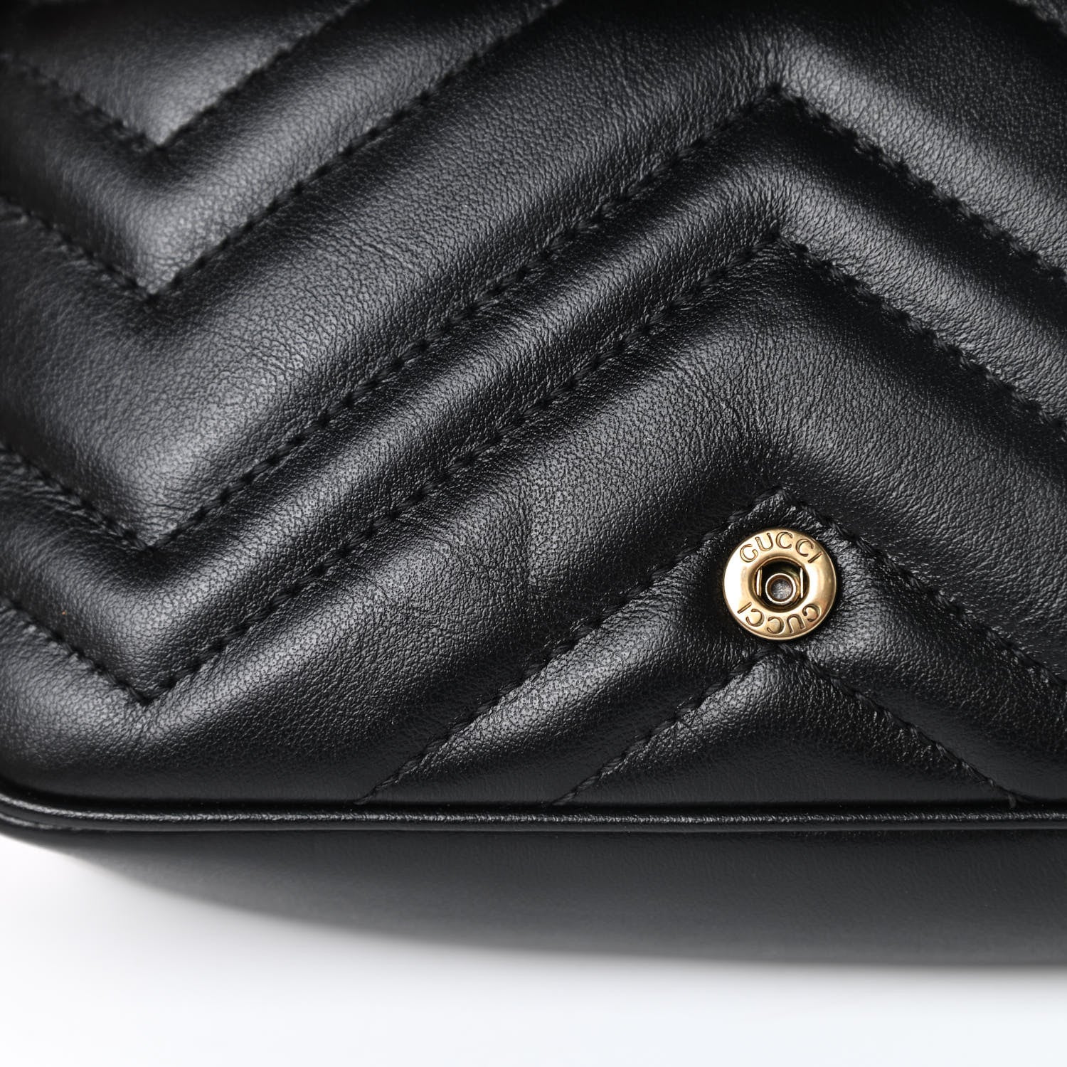 Gucci Calfskin Matelasse Super Mini GG Marmont Shoulder Bag Black 11 of 11