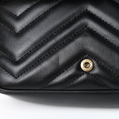 Gucci Calfskin Matelasse Super Mini GG Marmont Shoulder Bag Black 11 of 11