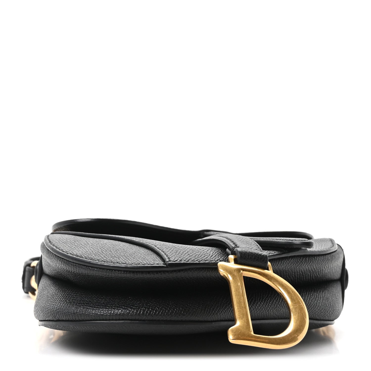 Christian Dior Grained Calfskin Mini Saddle Bag With Strap Black 4 of 10