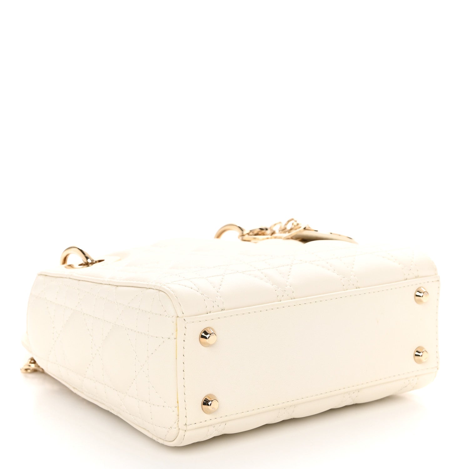 Christian Dior Lambskin Cannage Mini Lady Dior Off White 4 of 14