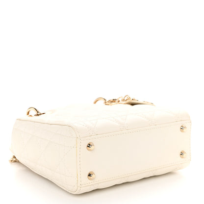 Christian Dior Lambskin Cannage Mini Lady Dior Off White 4 of 14