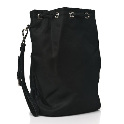 Prada Nylon Vela Drawstring Wristlet Pouch Black 3 of 8