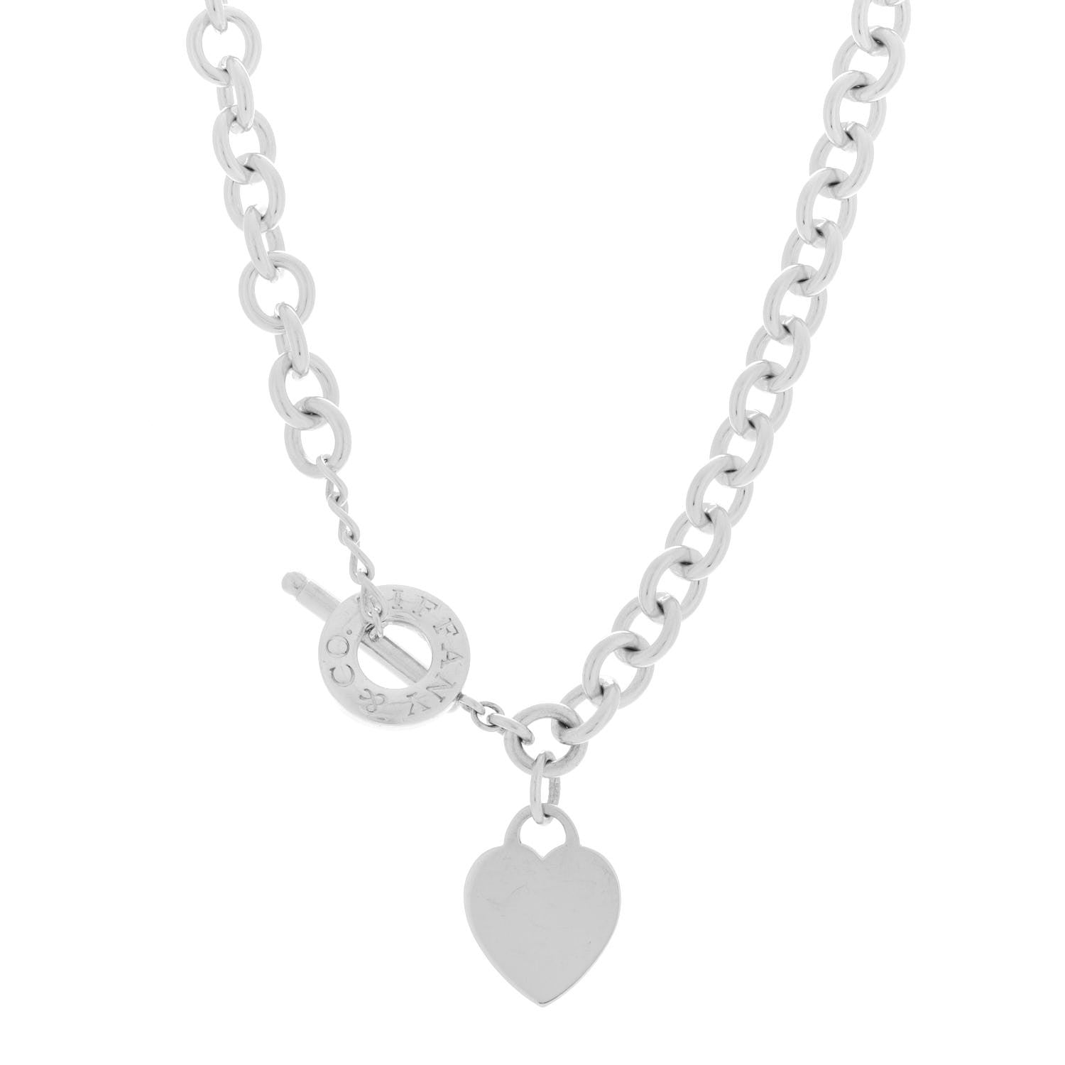 Tiffany Sterling Silver Heart Tag Toggle Necklace 1 of 4