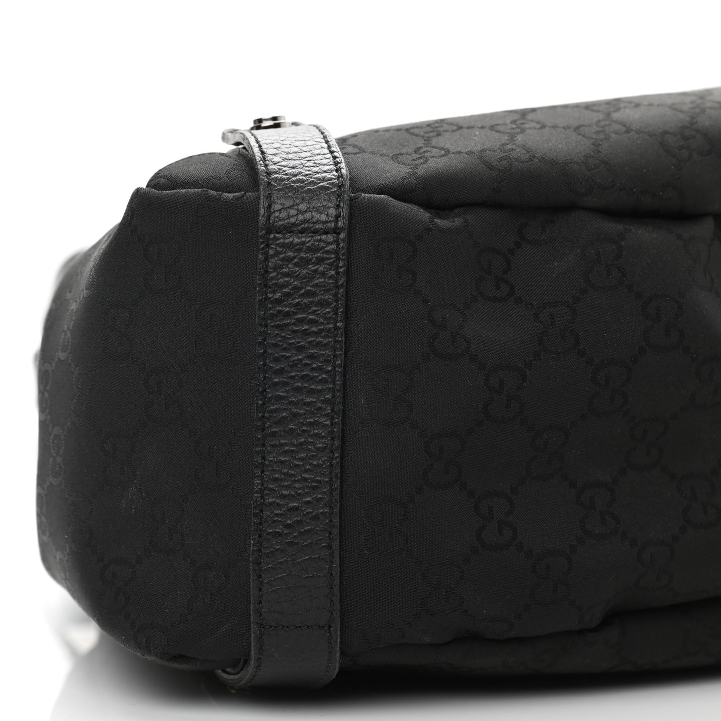 Nylon Monogram Medium Abbey Shoulder Bag Black