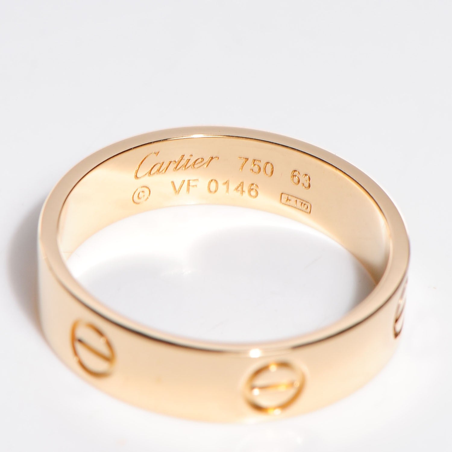 Cartier 18K Yellow Gold 6mm LOVE Ring 63 10.5 4 of 4