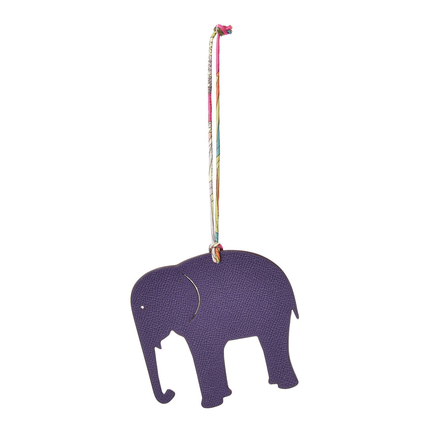 Epsom Togo Petit H Elephant Bag Charm Ultraviolet Bleu Electrique