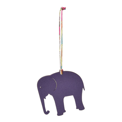 Hermes Epsom Togo Petit H Elephant Bag Charm Ultraviolet Bleu Electrique 1 of 4