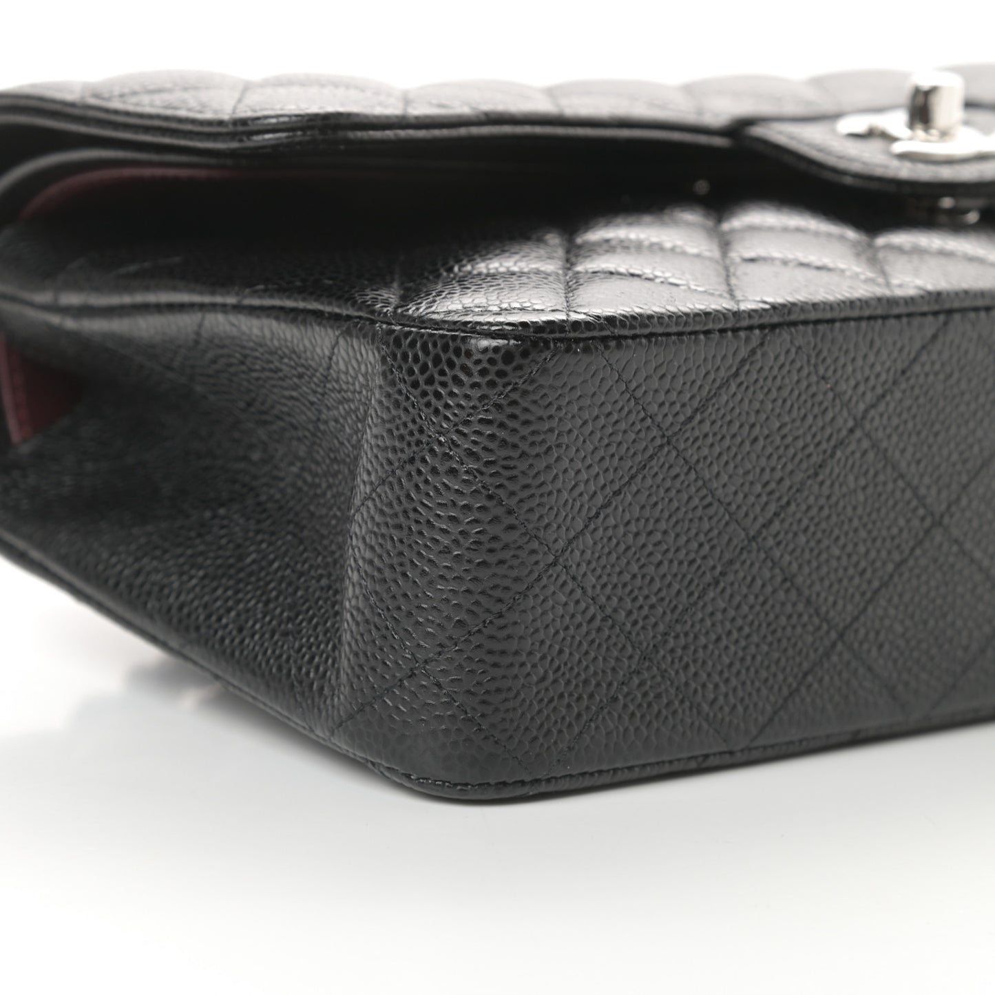 Caviar Quilted Medium Double Flap Black