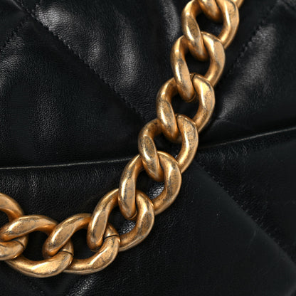Chanel Goatskin Quilted Maxi Chanel 19 Flap Black 14 of 15