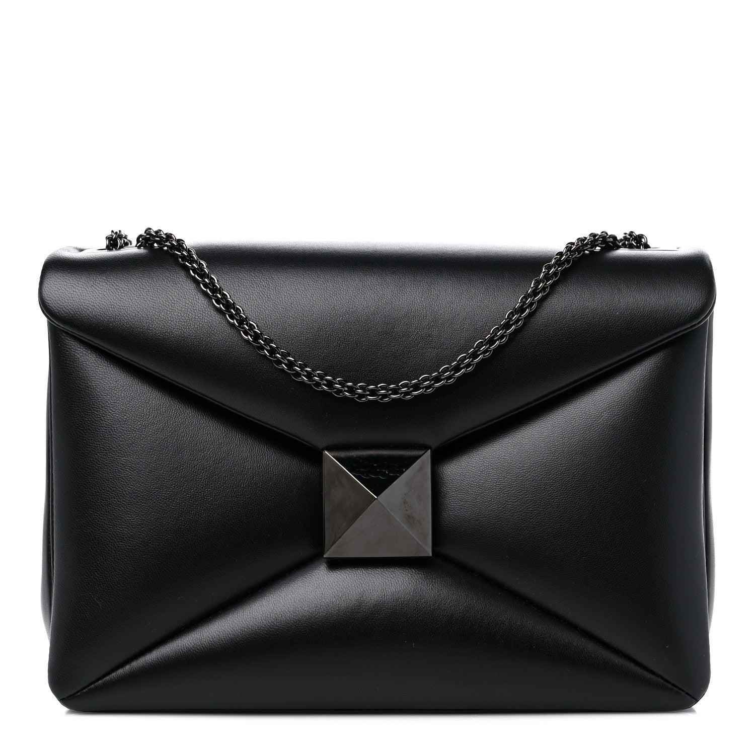 Valentino Garavani Nappa Tonal One Stud Chain Shoulder Bag Black 1 of 9