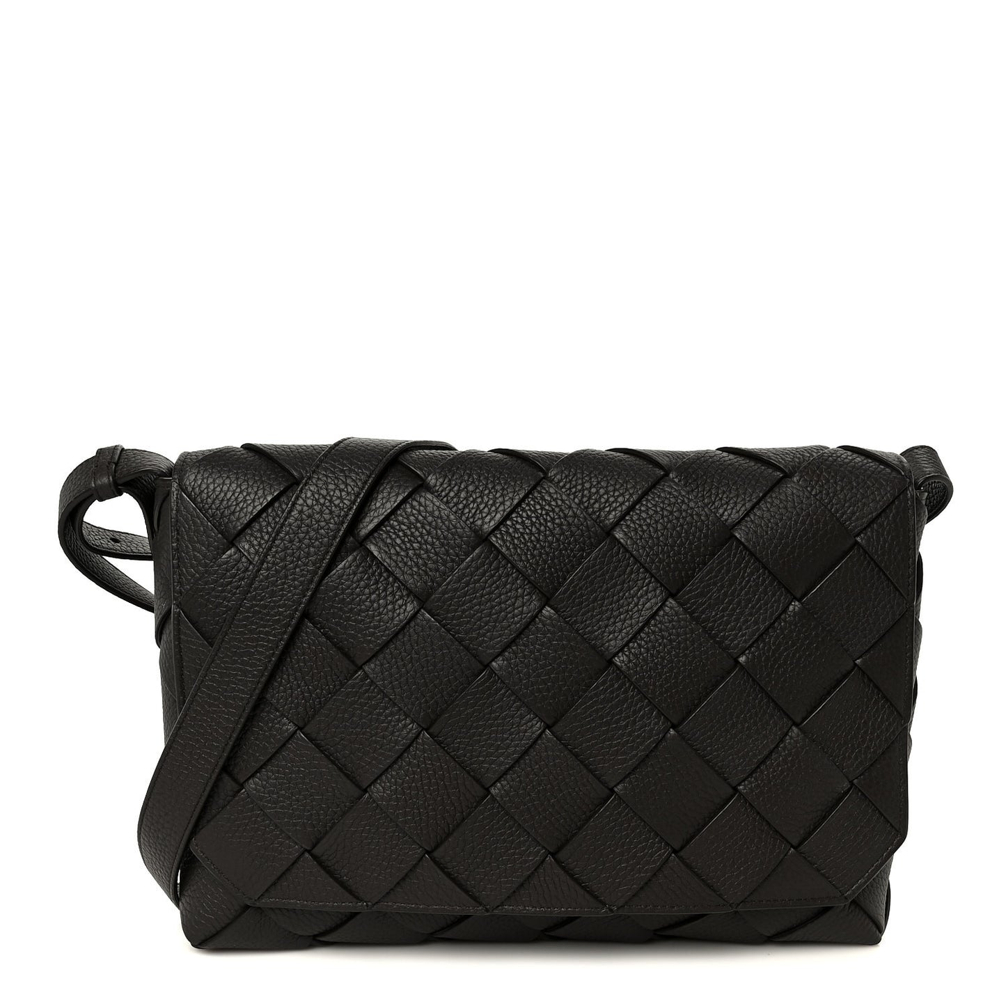 Grained Calfskin Intreccio Large Diago Crossbody Bag Fondant