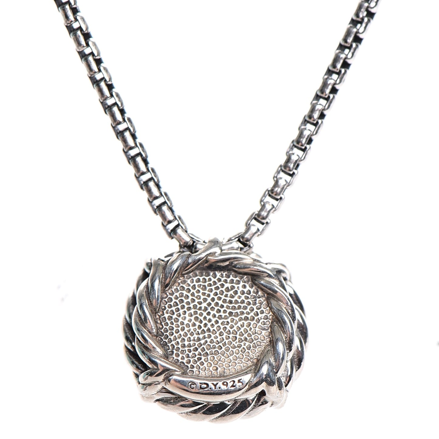 Sterling Silver Black Orchid 8mm Petite Chatelaine Pendant Necklace