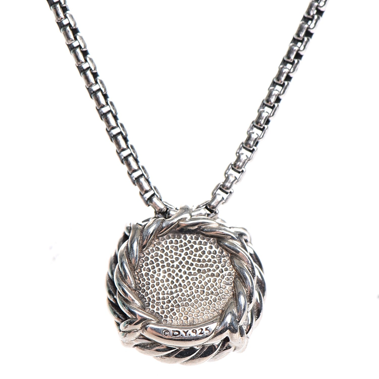 David Yurman Sterling Silver Black Orchid 8mm Petite Chatelaine Pendant Necklace 7 of 7