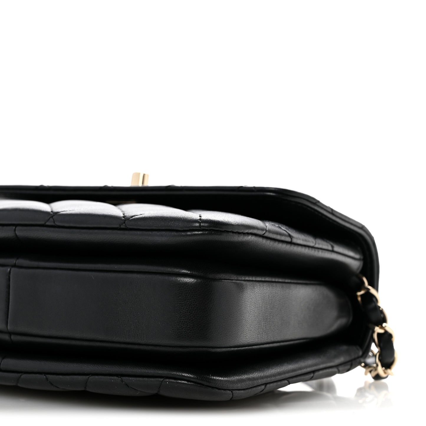 Lambskin Quilted Small Trendy CC Dual Handle Flap Bag Black