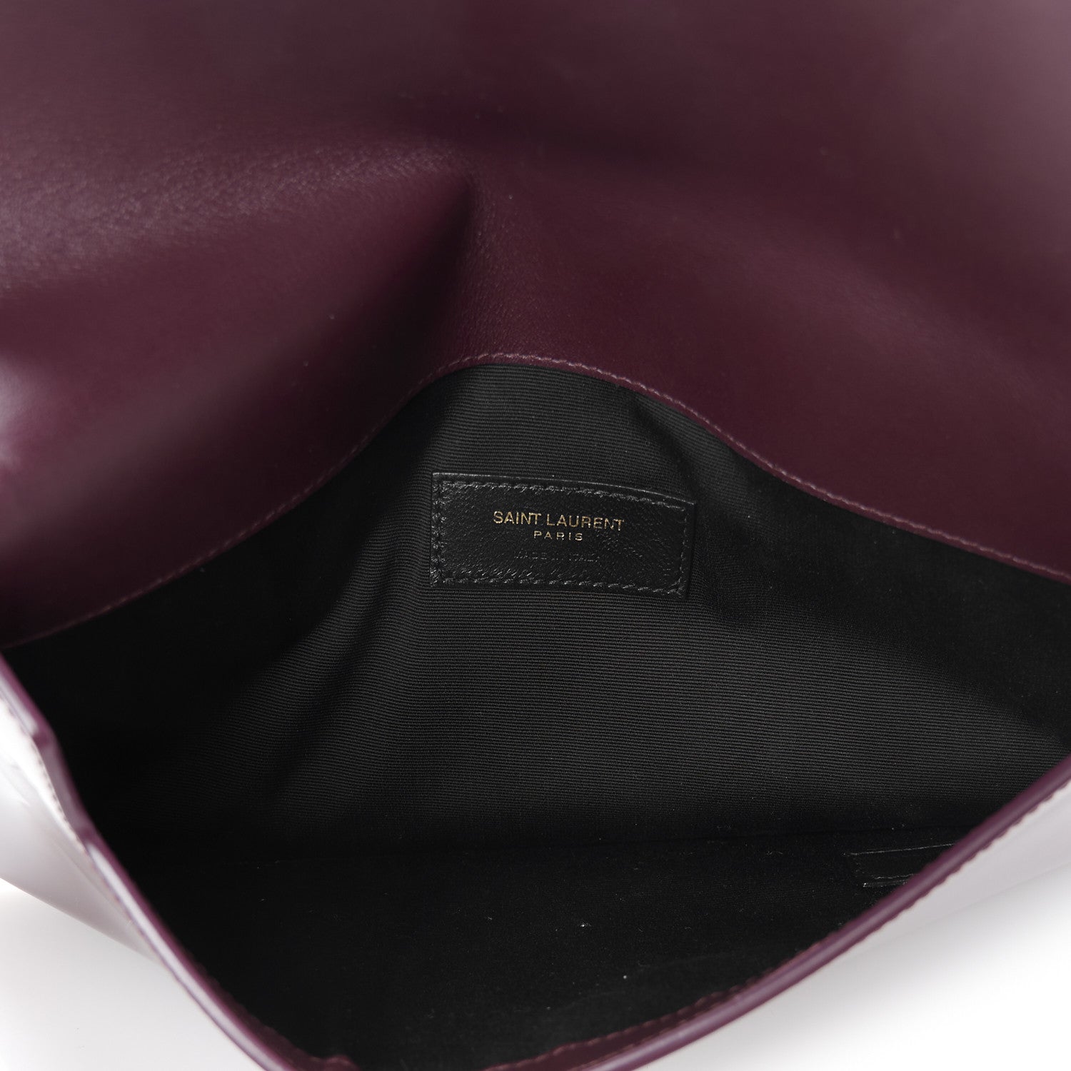 Saint Laurent Patent Calfskin Monogram Uptown Clutch Dark Red Wine 5 of 8