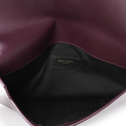 Saint Laurent Patent Calfskin Monogram Uptown Clutch Dark Red Wine 5 of 8