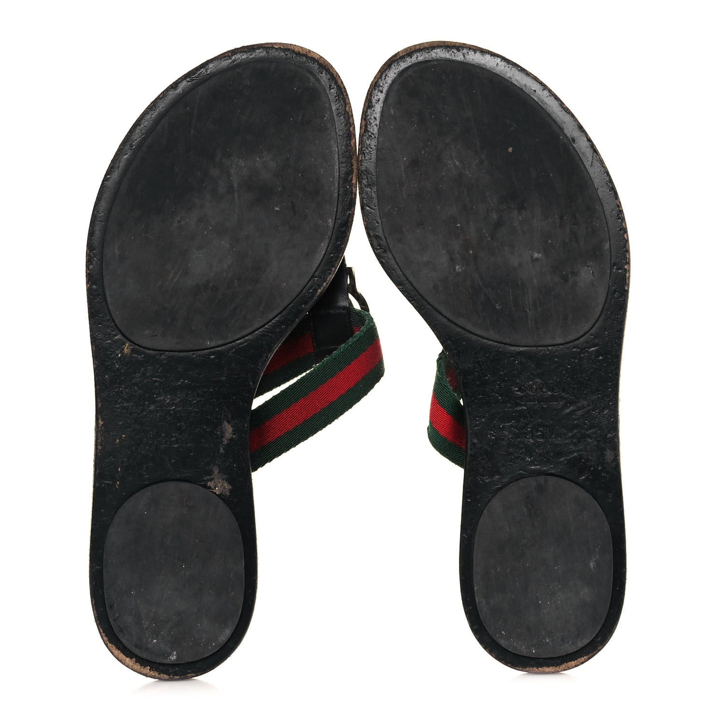 Nylon Guccissima Web Womens Thong Sandals 35.5 Green Red Black