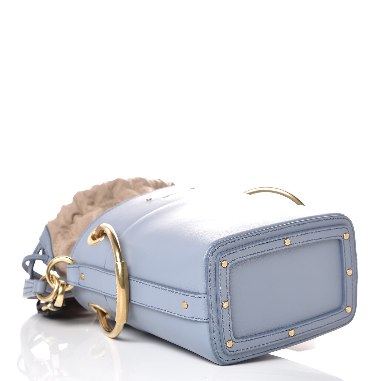 Smooth Calfskin Mini Roy Bucket Bag Washed Blue