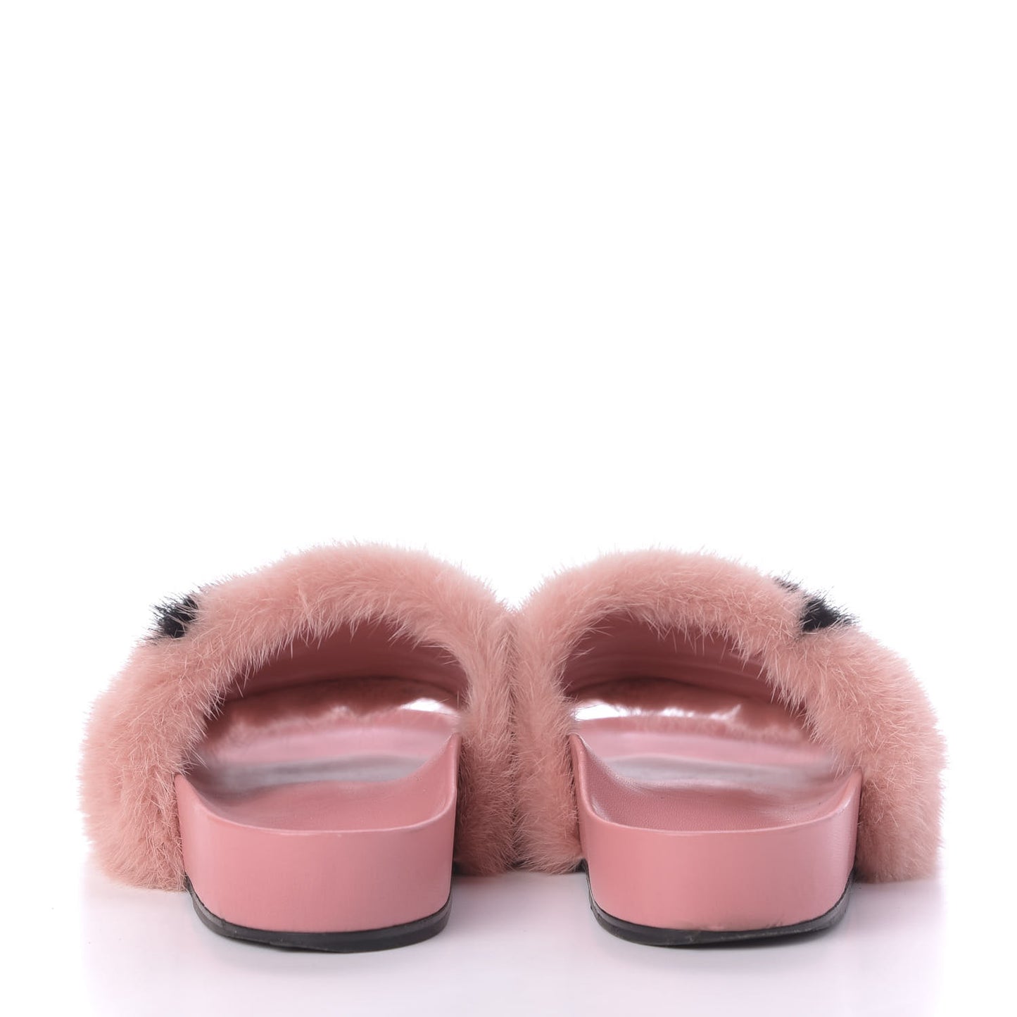 Mink Fur Bom Dia Flat Mules 37 Pink