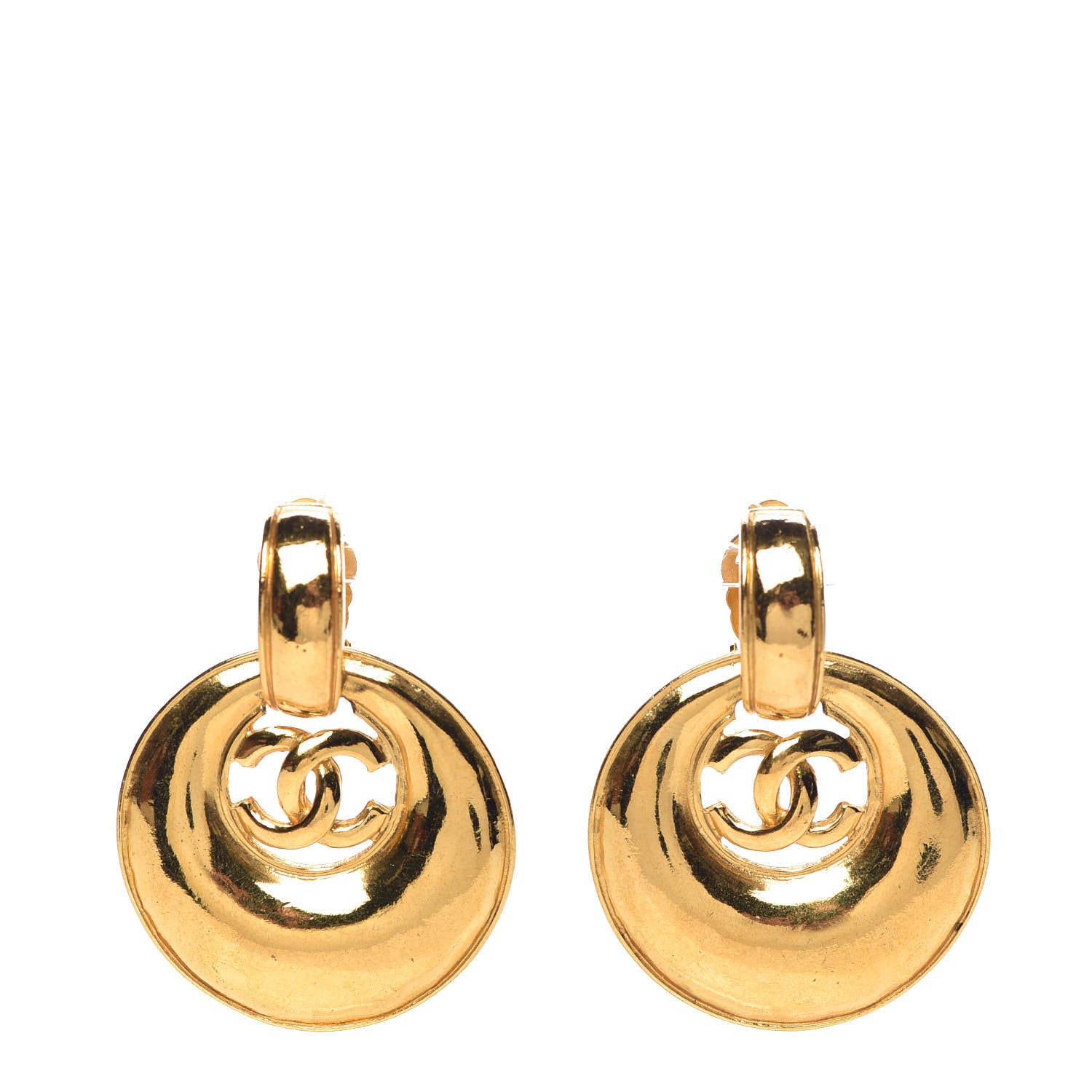 Chanel CC Clip On Earrings Gold 1 of 4