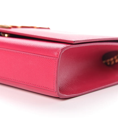 Saint Laurent Grain De Poudre Medium Monogram Kate Satchel Lipstick Fuchsia 9 of 10