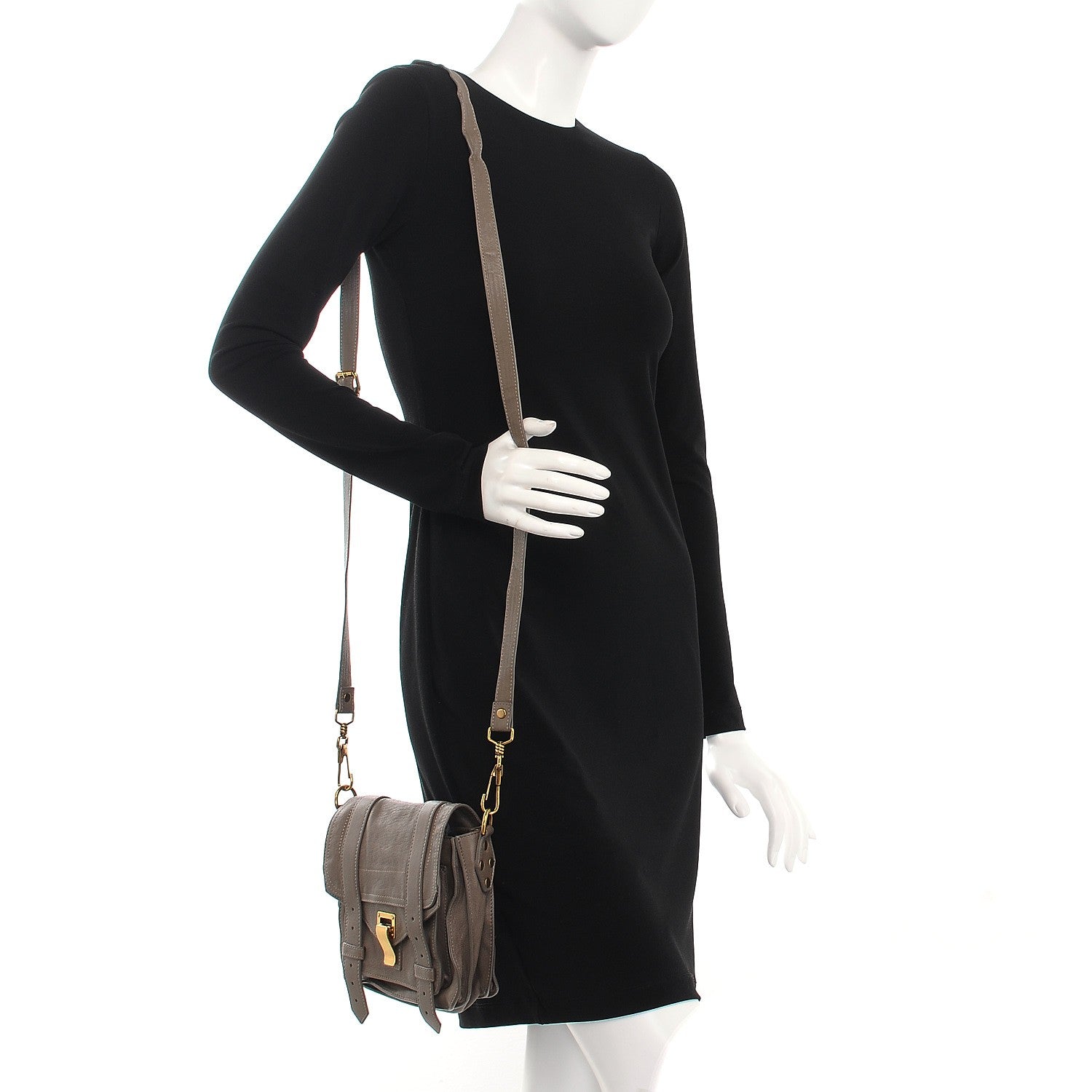 Proenza Schouler Lambskin PS1 Mini Pouch Messenger Smoke 2 of 9