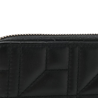 Gucci Calfskin Matelasse Pearly GG Marmont Zip Around Wallet Black 9 of 9