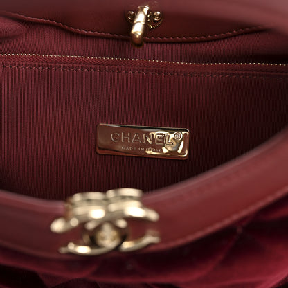 Chanel Velvet Lambskin Quilted Small 31 Shopping Bag Burgundy 6 of 13