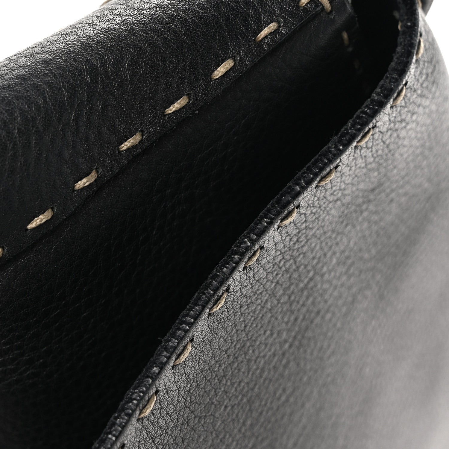 Fendi Calfskin Romano Selleria Forever Mama Baguette Black 11 of 11