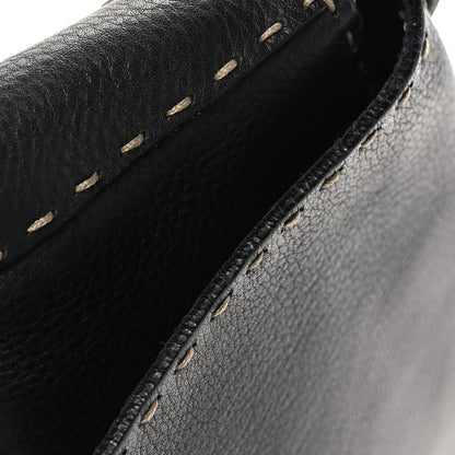 Fendi Calfskin Romano Selleria Forever Mama Baguette Black 11 of 11