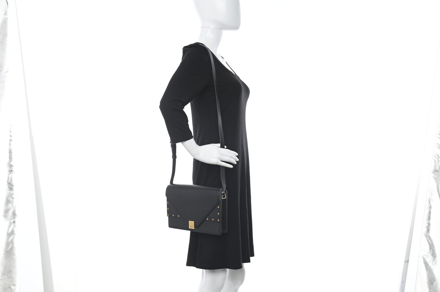 Saint Laurent Calfskin Medium Margaux Shoulder Bag Black 3 of 17