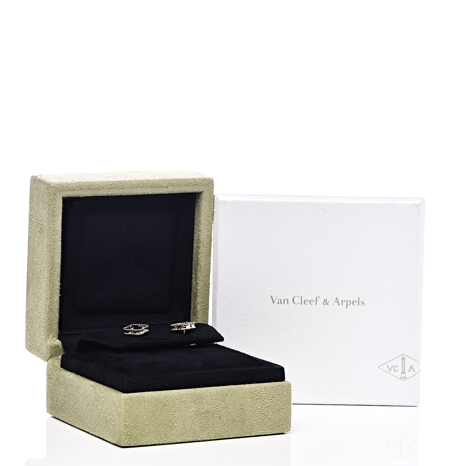 Van Cleef & Arpels 18K Yellow Gold Black Onyx Sweet Alhambra Earrings 5 of 5