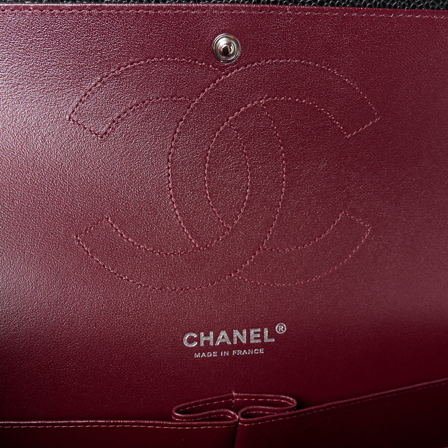 Caviar Quilted Jumbo Double Flap Black