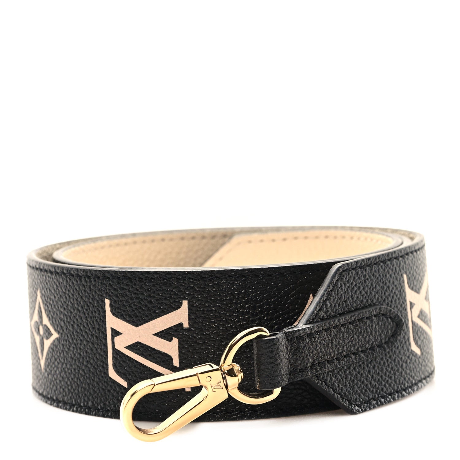 Louis Vuitton Empreinte Monogram Bandouliere Shoulder Strap Black Beige 1 of 4