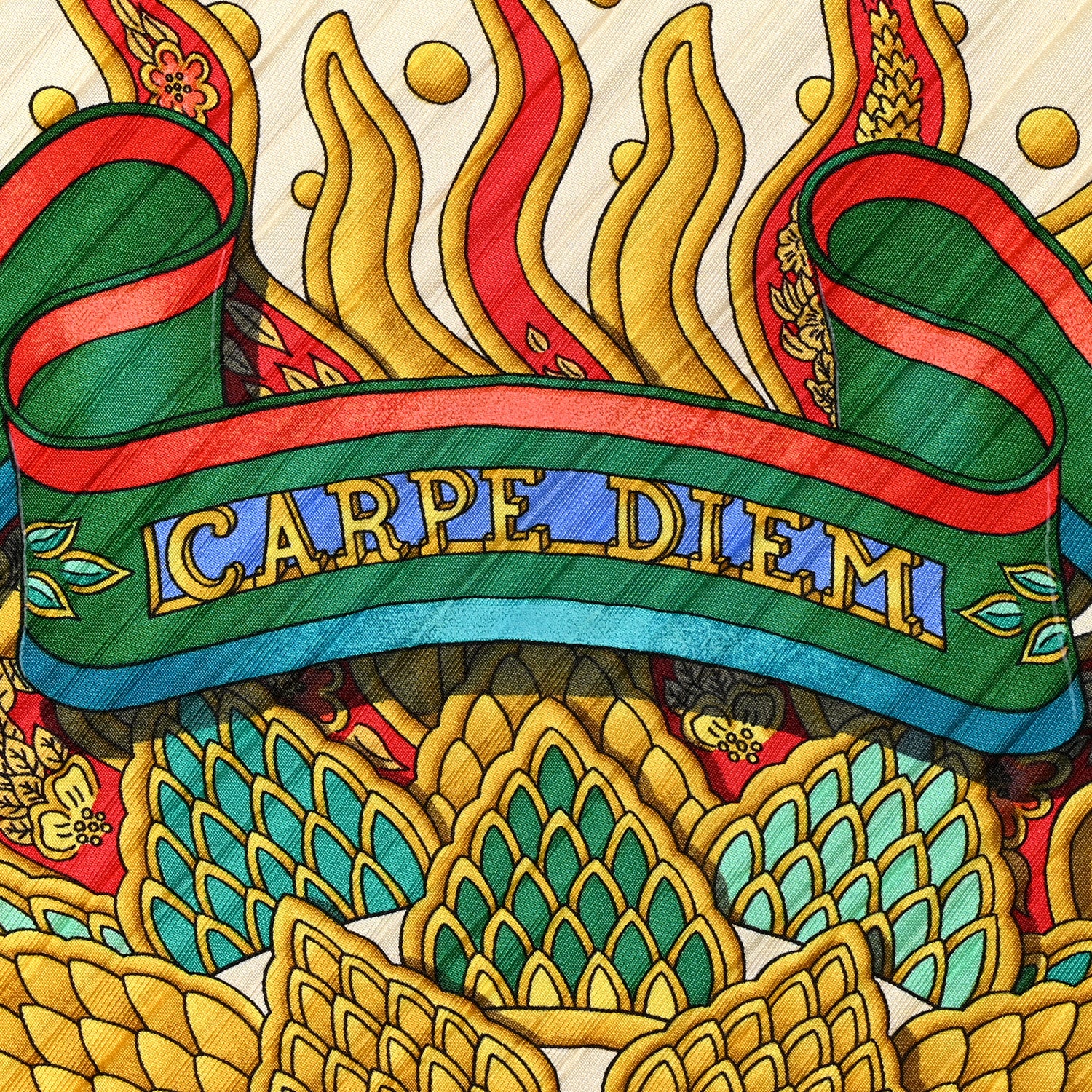 Hermes Silk Carpe Diem Scarf 90 3 of 8
